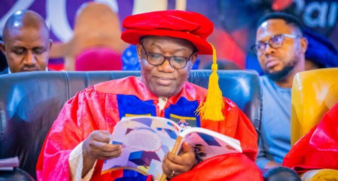 LASU among most sought-after varsities, says Fayemi after receiving honorary doctorate