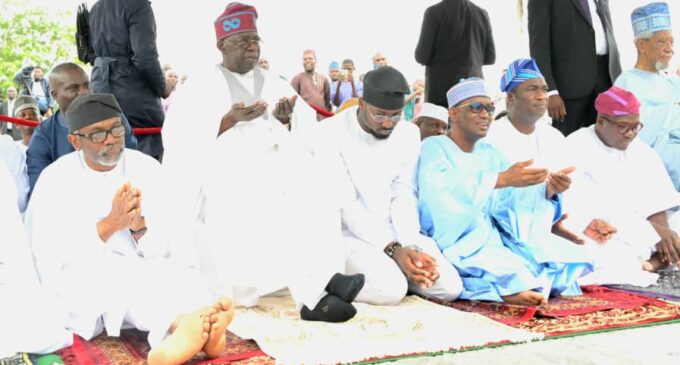 Nigerians must make sacrifices for the country’s prosperity, says Tinubu at Eid prayer ground