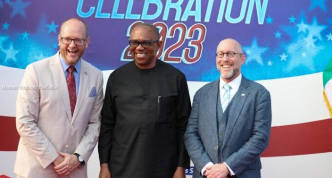 PHOTOS: Peter Obi, Adeleke, Momodu turn up at US independence day celebration in Lagos