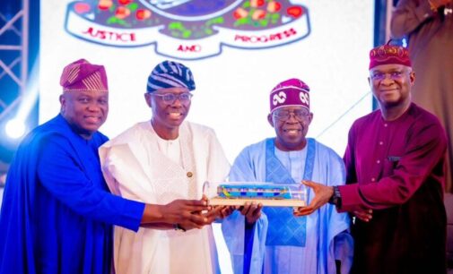 PHOTOS: Tinubu, Fashola, Ambode, Sanwo-Olu share same stage — all Lagos governors since 1999
