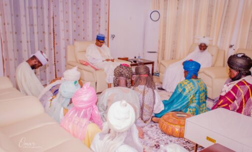 PHOTOS: Buhari receives Emir of Daura at his residence