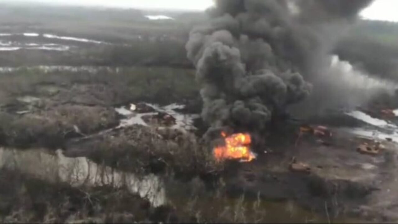 NAF Airstrike Destroys Illegal Refineries In Rivers State