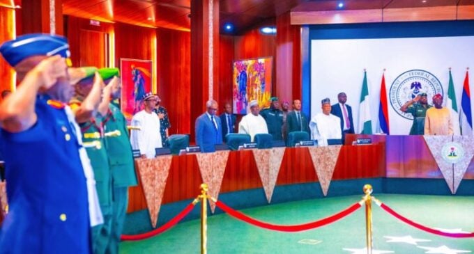 Tinubu to service chiefs: Work as a team | I’m committed to solving economic challenges
