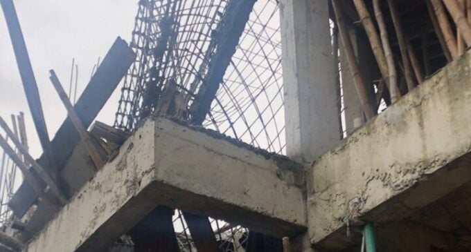 Construction workers escape death as two-storey building collapses in Lagos