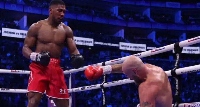Anthony Joshua beats Helenius to secure first knockout win in three years