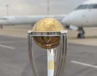Sports minister to receive cricket World Cup trophy Tuesday