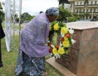 Remi Tinubu lays wreath for victims of 2011 UN building bombing in Abuja