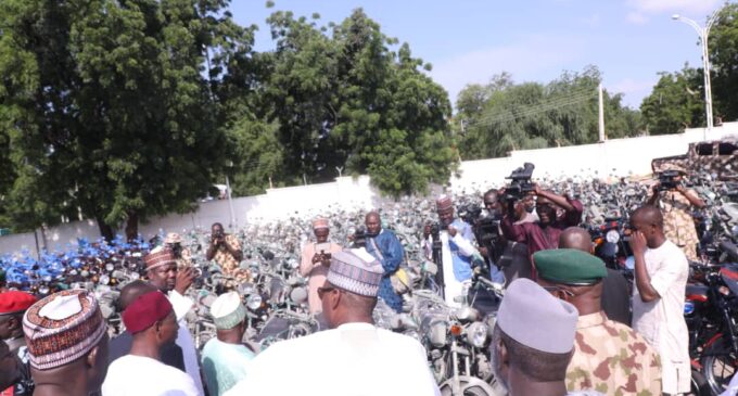 Zulum donates 50 patrol vehicles, 300 motorcycles to security operatives in Borno