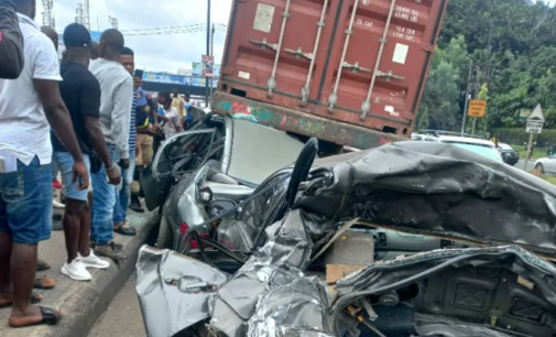 Three rescued as truck collides with multiple vehicles in Lagos