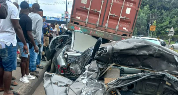 Three rescued as truck collides with multiple vehicles in Lagos