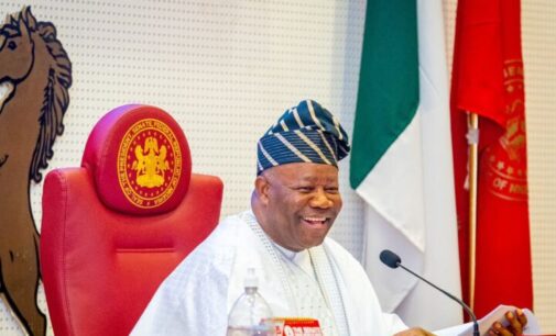EXTRA: Akpabio stops Alake from reciting second stanza of national anthem during screening