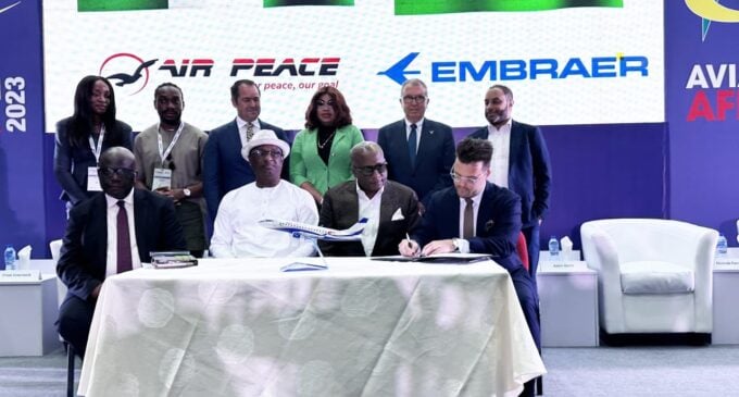 Air Peace seals $300m deal for 10 Embraer Jets, maintenance facility
