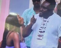BBNaija: Pere destroys wall with fist during clash with Doyin (video)