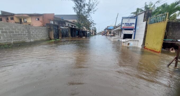 Flood sweeps motorcyclist away during heavy rainfall in Lagos