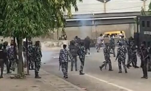 VIDEO: Police teargas UNILAG students protesting fee hike