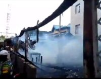 Five shops destroyed as fire razes market, hotel in Lagos