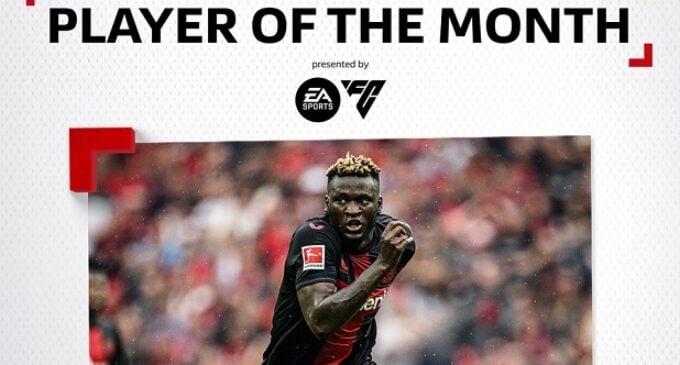 Nigeria’s Boniface wins Bundesliga player of the month for August