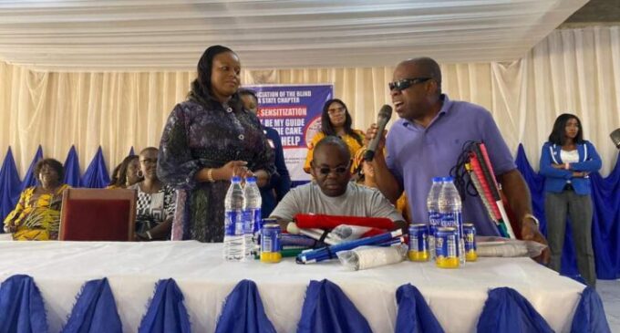 Anambra disability commission donates white canes to visually impaired community