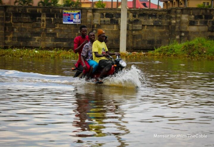 File photo of flooding in Lagos and Ogun in 2023
