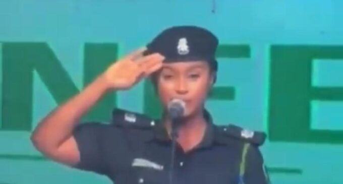 EXTRA: ‘Policewoman murders’ lyrics of national anthem at Imo retreat