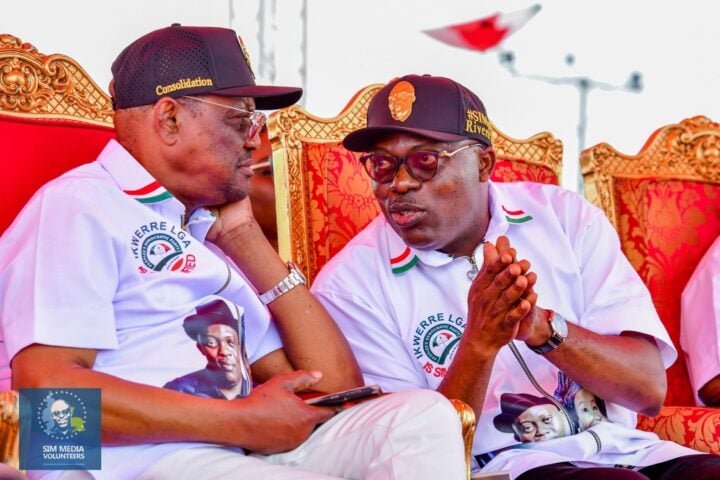 L-R: Nyesom Wike and Siminalayi Fubara | File photo