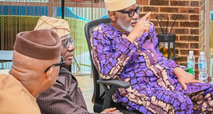 PHOTOS: Four south-west governors visit Akeredolu in Oyo