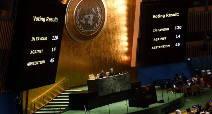 Israel-Hamas war: Nigeria, 119 UN member states vote for immediate ceasefire