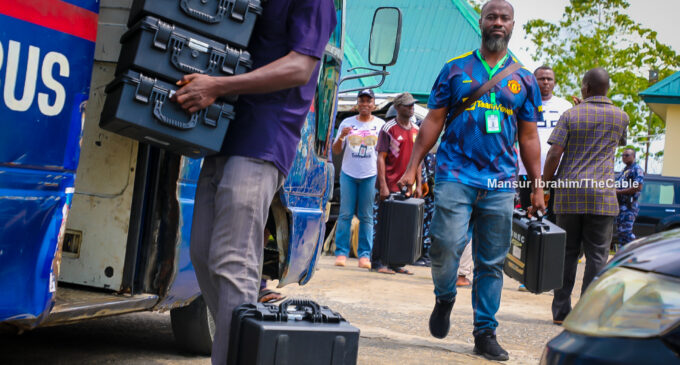 PHOTOS: INEC distributes sensitive materials to Bayelsa LGAs