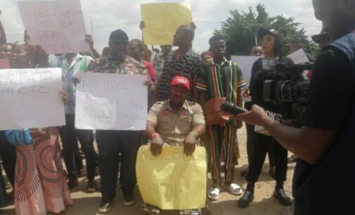 Imo LP members protest at INEC office, demand release of guber poll documents