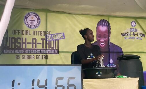OAU student begins 50-hour hand wash-a-thon to set new GWR