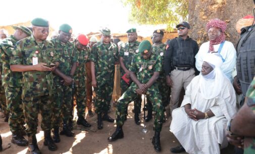 PHOTOS: Army chief visits Kaduna, apologises to community hit by military air strike