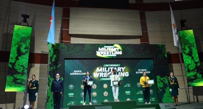 Nigerian female soldier wins gold at World Military Wrestling Championship