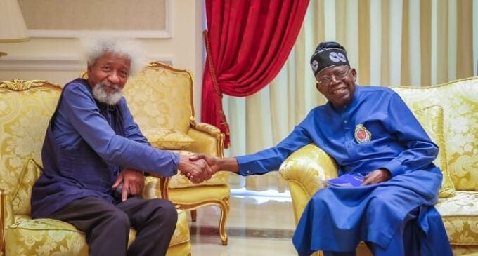 Soyinka meets Tinubu, says he’ll assess his administration after one year in office