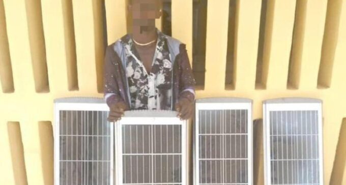 Police arrest technician for ‘stealing street lights he was supposed to install’ in Lagos