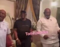 EXTRA: Wike dances to ‘on your mandate we shall stand’ with Rivers politicians