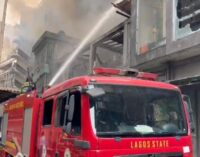 Fire guts 10-storey building in Lagos Island