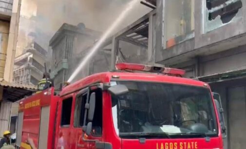Fire guts 10-storey building in Lagos Island
