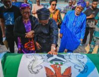PHOTOS: Tears as Akeredolu’s body arrives Nigeria from Germany