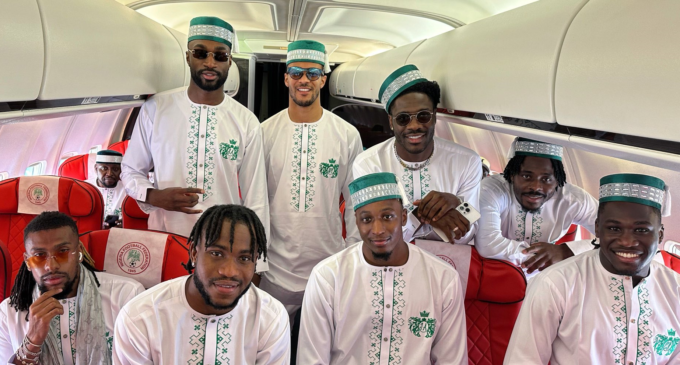 PHOTOS: Caftan-wearing Super Eagles players depart for AFCON