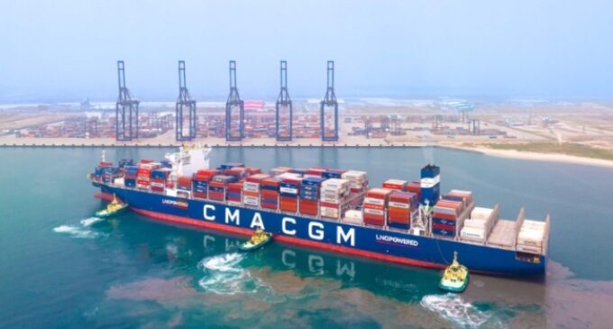 PHOTOS: LNG-powered cargo vessel arrives Lagos — ‘first’ to sail to West Africa