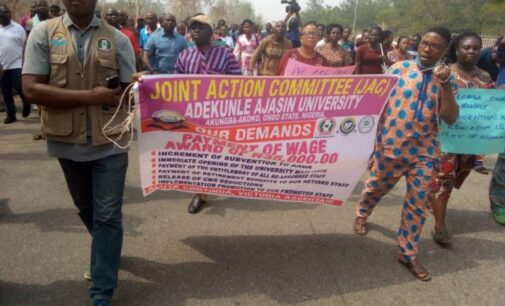 AAU staff unions protest over non-payment of N35,000 palliative wage award
