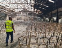 Property destroyed as fire razes church auditorium in Lagos