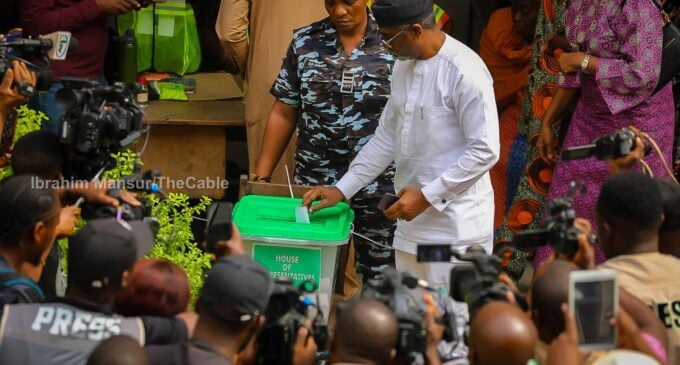 PHOTOS: Low voter turnout as Gbaja, Fuad Laguda vote in Lagos by-election