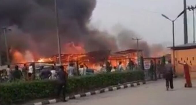 Goods destroyed as fire guts furniture shops in Lagos