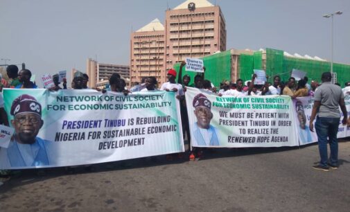 PHOTOS: ‘Nigeria will soon get better’ – pro-Tinubu protesters demonstrate in Abuja