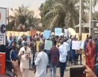 Protesters march against detention of Ahmed, ex-Kwara governor, at EFCC office 