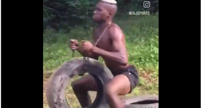 FACT CHECK: No, this is NOT Osimhen training with chains, tyres