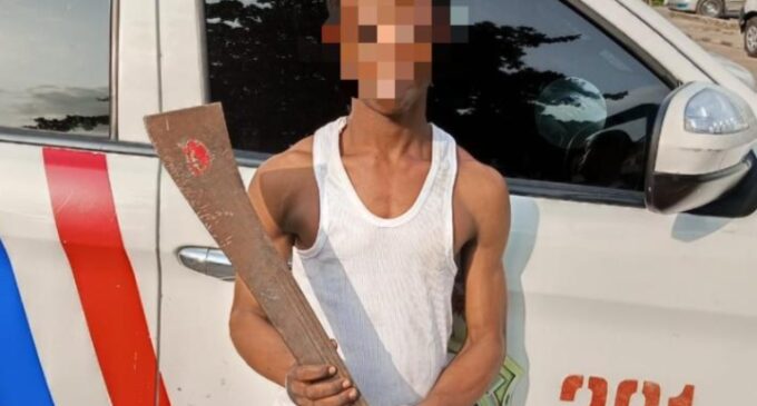 EXTRA: Teenager arrested while trying to snatch police patrol bike in Lagos