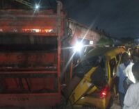 Waste disposal compactor falls off Lagos bridge, kills tricycle rider