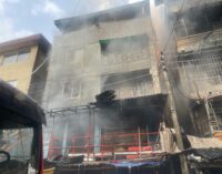 Goods destroyed as fire razes three buildings in Lagos market